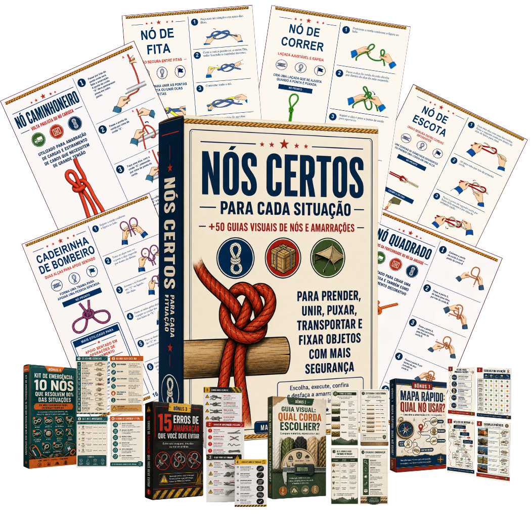 Mockup do guia visual Nós Certos para Cada Situação